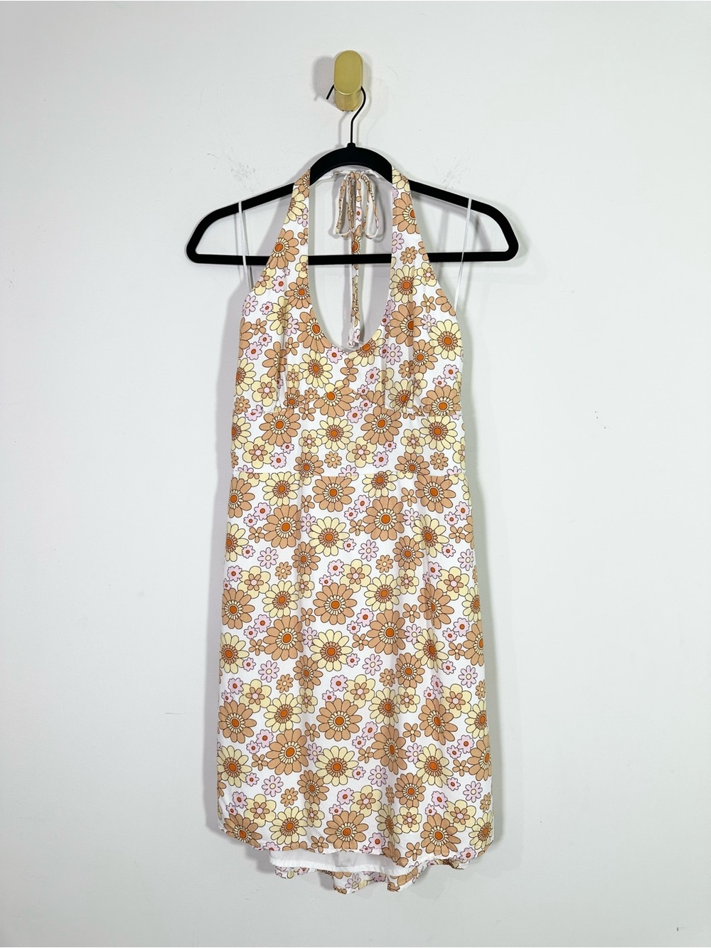 Hollister Orange Floral Halter Mini Dress